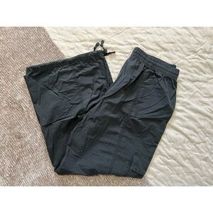 aerie Wide Leg Drawstring Pants in Black